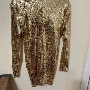 Dazzling Gold Sequined Dress